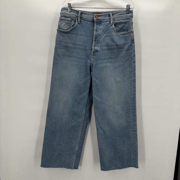 Mother Jeans Womens 31 Blue High Waist Spinner Ankle Fray Blink of an eye Wide
